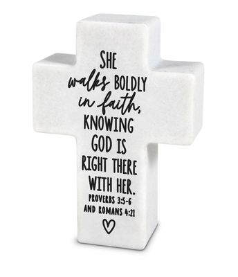 Mini Inspire Cross She Walks Boldly