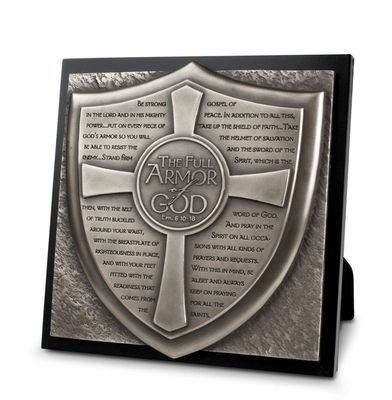 Tabletop Plaque Faith Full Armor 8.75 H