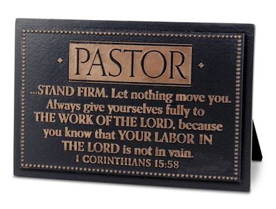 Plaque Stand Firm Pastor Badge