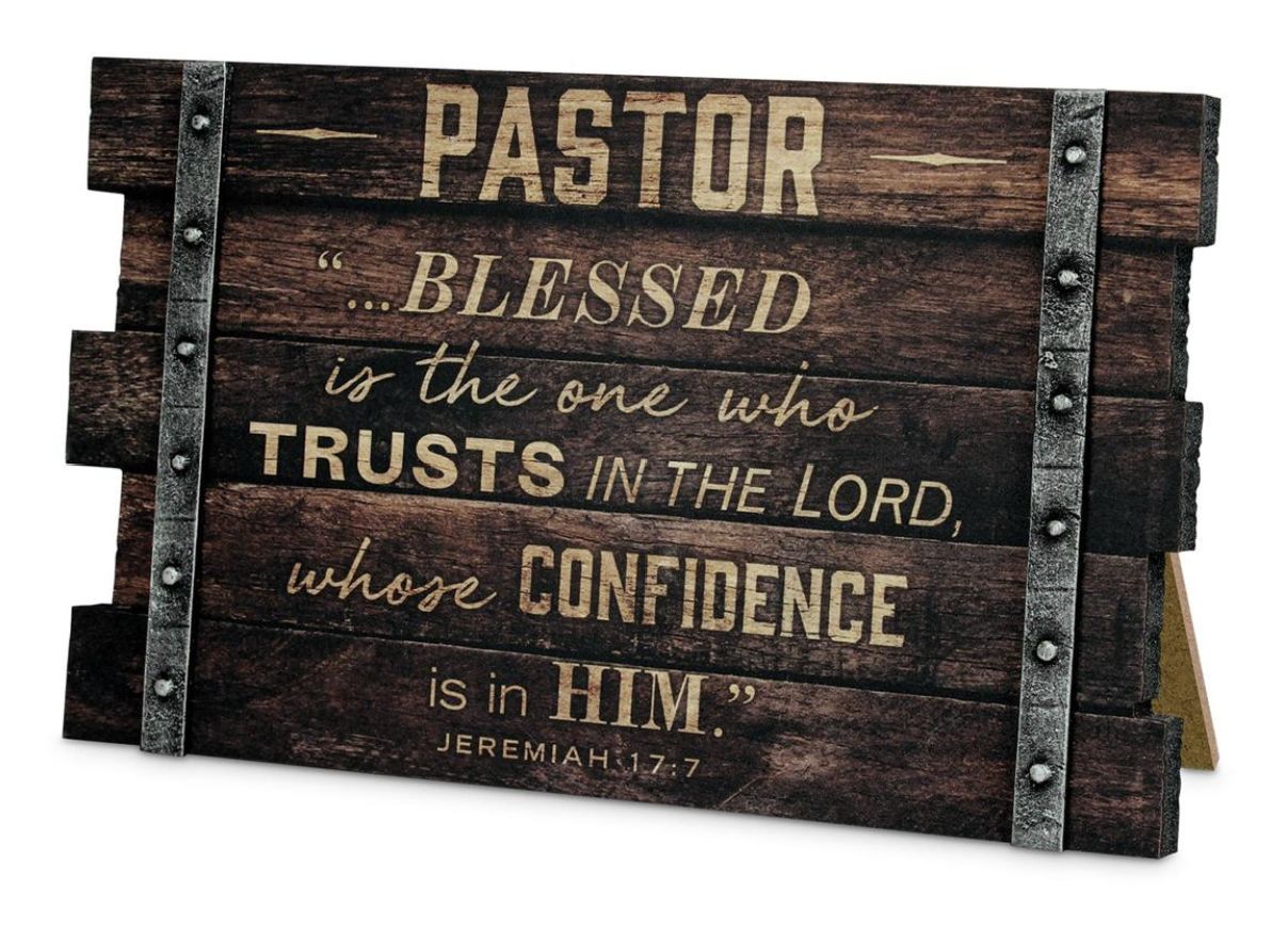 Tabletop Farmhouse Plaque Pastor 4&quot;