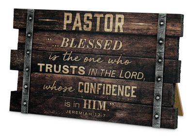 Tabletop Farmhouse Plaque Pastor 4&quot;