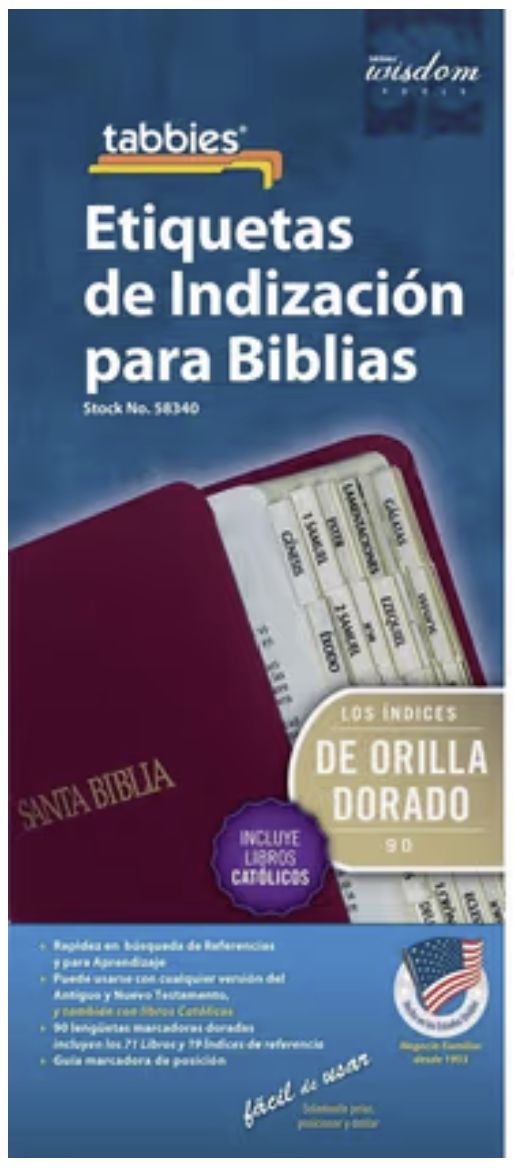 Bible Tab-Spa Cath-Clear &amp; Gld Spanish Classic Catholic Bible Tabs