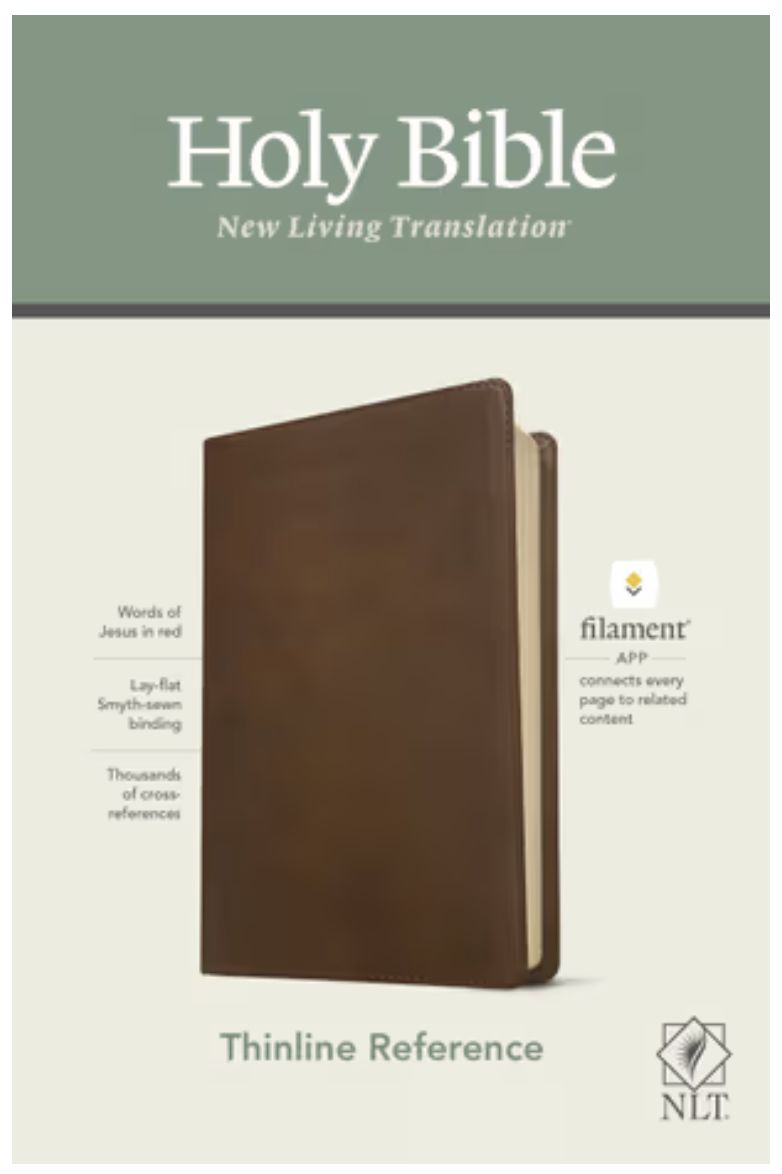 NLT Thinline Reference Bible, Filament Enabled Edition Red Letter, Leatherlike, Rustic Brown