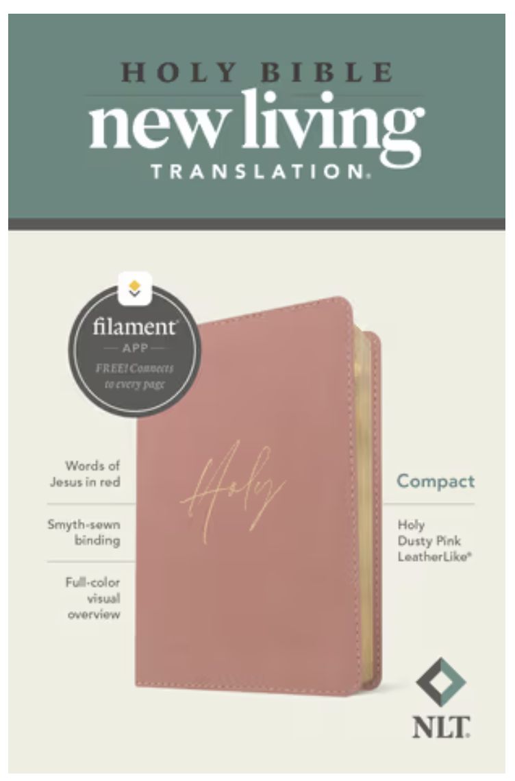 NLT Compact Bible, Filament Enabled  Leatherlike, Holy Dusty Pink, Red Letter