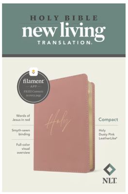 NLT Compact Bible, Filament Enabled  Leatherlike, Holy Dusty Pink, Red Letter