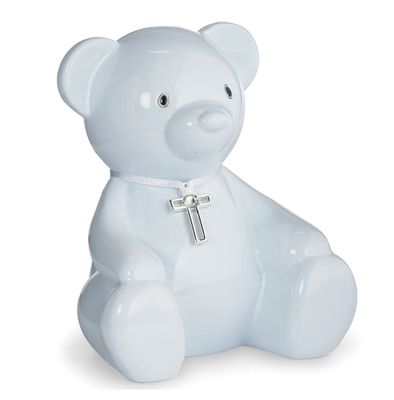 Teddy Bear Keepsake Bank Blue