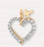 SS GE Heart CZ&#39;s Cross Necklace