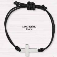 Cross Leather Bracelet BK