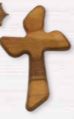 OLIVE WOOD CROSS 3039-6