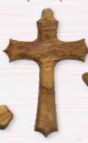 OLIVE WOOD CROSS 3039-5