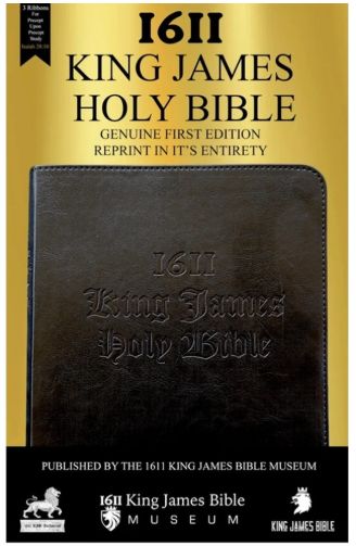 1611 King James Bible - Original Facsimile - Black Softcover, Colour: Black