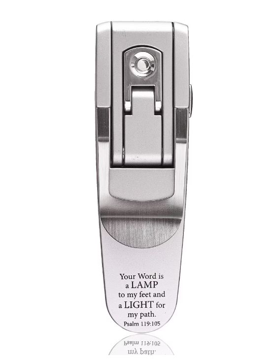 Silver Hydraulic Pop-up Book Light - Psalm 119:105