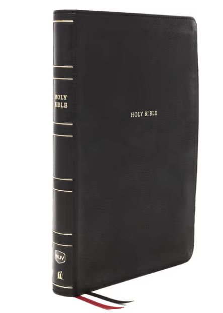 NKJV, Thinline Bible, Large Print, Leathersoft, Black, Thumb Indexed, Comfort Print