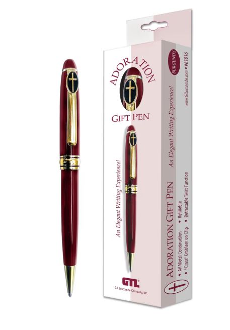 Cross Adoration Gift Pen  Burgundy
