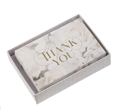 Ivory Rose Wedding Thank You Note Card Set