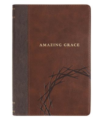 Amazing Grace Brown Crown of Thorns Classic Faux Leather Journal - Isaiah 53:3
