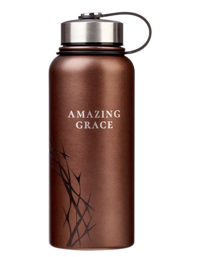 Amazing Grace Metallic Brown Crown of Thorns Stainless Steel Water Bottle