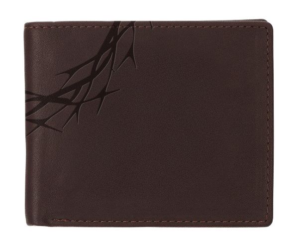 Crown of Thorns Espresso Brown Genuine Leather Wallet