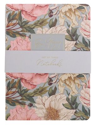Strong and Courageous Delicate Pink Dahlia Notebook Set - Joshua 1:9