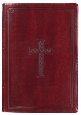 Burgundy Faux Leather Super Giant Print King James Version Bible with Thumb Index