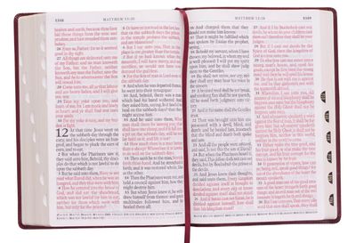 Burgundy Faux Leather Super Giant Print King James Version Bible with Thumb Index