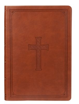 Saddle Tan Faux Leather Super Giant Print King James Version Bible
