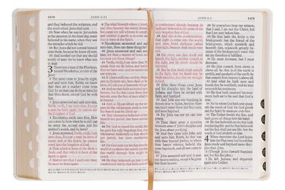 White Faux Leather Super Giant Print King James Version Bible with Thumb Index