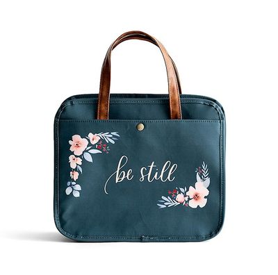 Be Still Floral Bible Tote