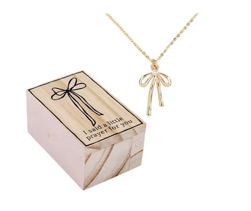 I Said a Little Prayer for You Bow Treasure Box Necklace