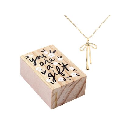 Treasure Box Bow Necklace - You are a Gift
