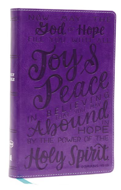 NKJV, Holy Bible for Kids, Verse Art Cover Collection, Leathersoft, Purple, Comfort Print Holy Bible, New King James Version