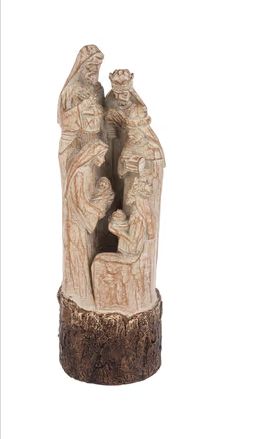 Figurine   Woodcut Nativity Three Kings- No Box