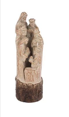 Figurine   Woodcut Nativity Three Kings- No Box