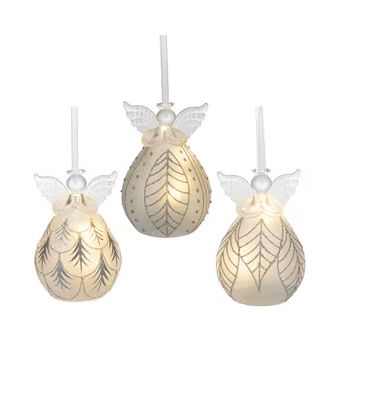 Ornament   LED Frosted Angel  4 3/4 Inches High