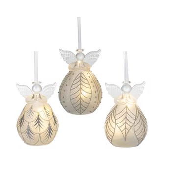 Ornament   LED Frosted Angel  4 3/4 Inches High