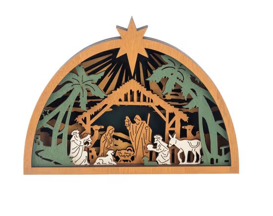 Laser Cut Decor - Nativity 7-1/4 x 5-1/4