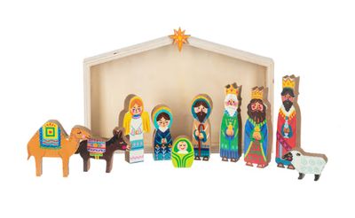 Nativity Scene with Creche Set  8 x 5