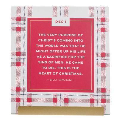 Advent Calendar Card Set with Stand Christmas Plaid