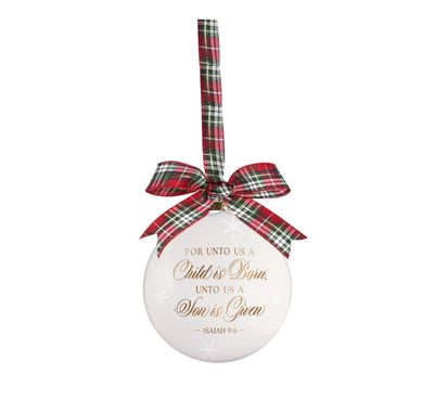 Ornament Round A Child is Born Isa. 9:6