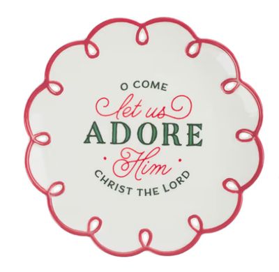 Plate Let us Adore Him Scalloped Edge