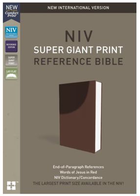 NIV, Super Giant Print Reference Bible, Imitation Leather, Brown, Red Letter Edition