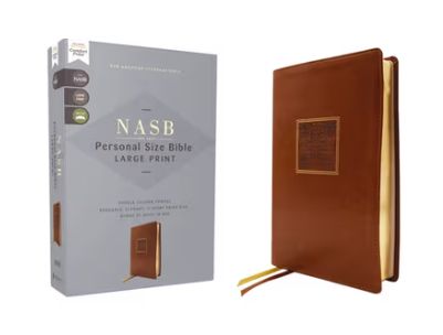 NASB, Personal Size Bible, Large Print, Leathersoft, Brown, Red Letter, 1995 Text, Comfort Print