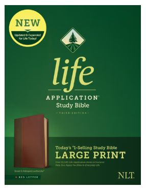 NLT Life Application Study Bible, Third Edition, Large Print Red Letter, Leatherlike, Brown/Tan