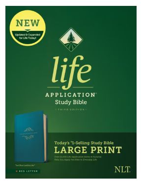 NLT Life Application Study Bible, Third Edition, Large Print Leatherlike, Teal Blue