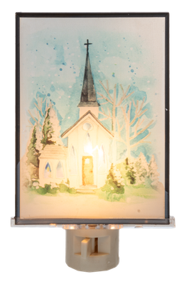 Watercolor Church Night Light