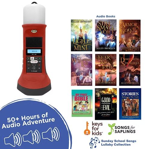 Tower of Light Storytime/Devotion Time Solar MP3 Player, Radio, Flashlight