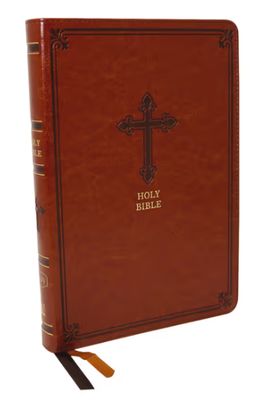 KJV, Thinline Bible, Large Print, Leathersoft, Brown, Red Letter Edition, Comfort Print