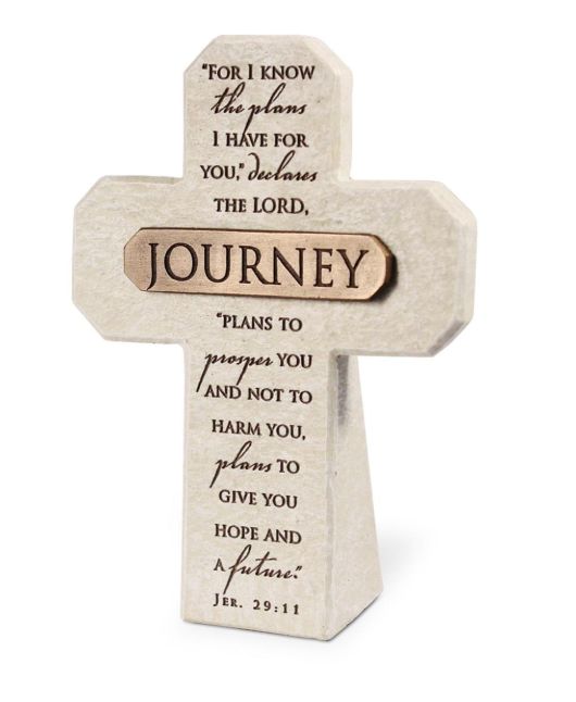 Tabletop Cross Journey Bronze Bar 5.50"H