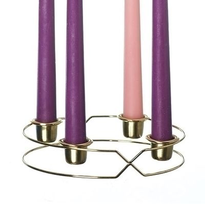6.5"D METAL ADVENT WREATH WITH 4 8" CANDLES INCLUDED