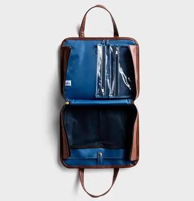 Gold Cross - Faux Leather Bible Tote and Organizational Bag